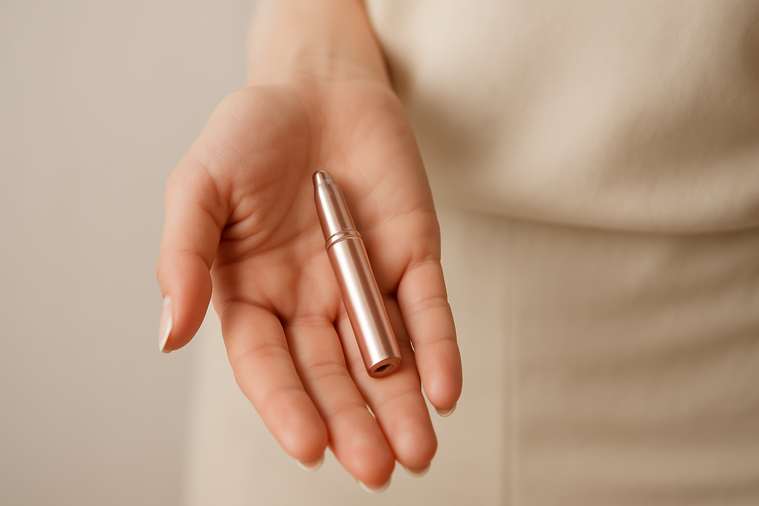 its supposed to be smaller and only the palm of her hand is it in. with her nails done